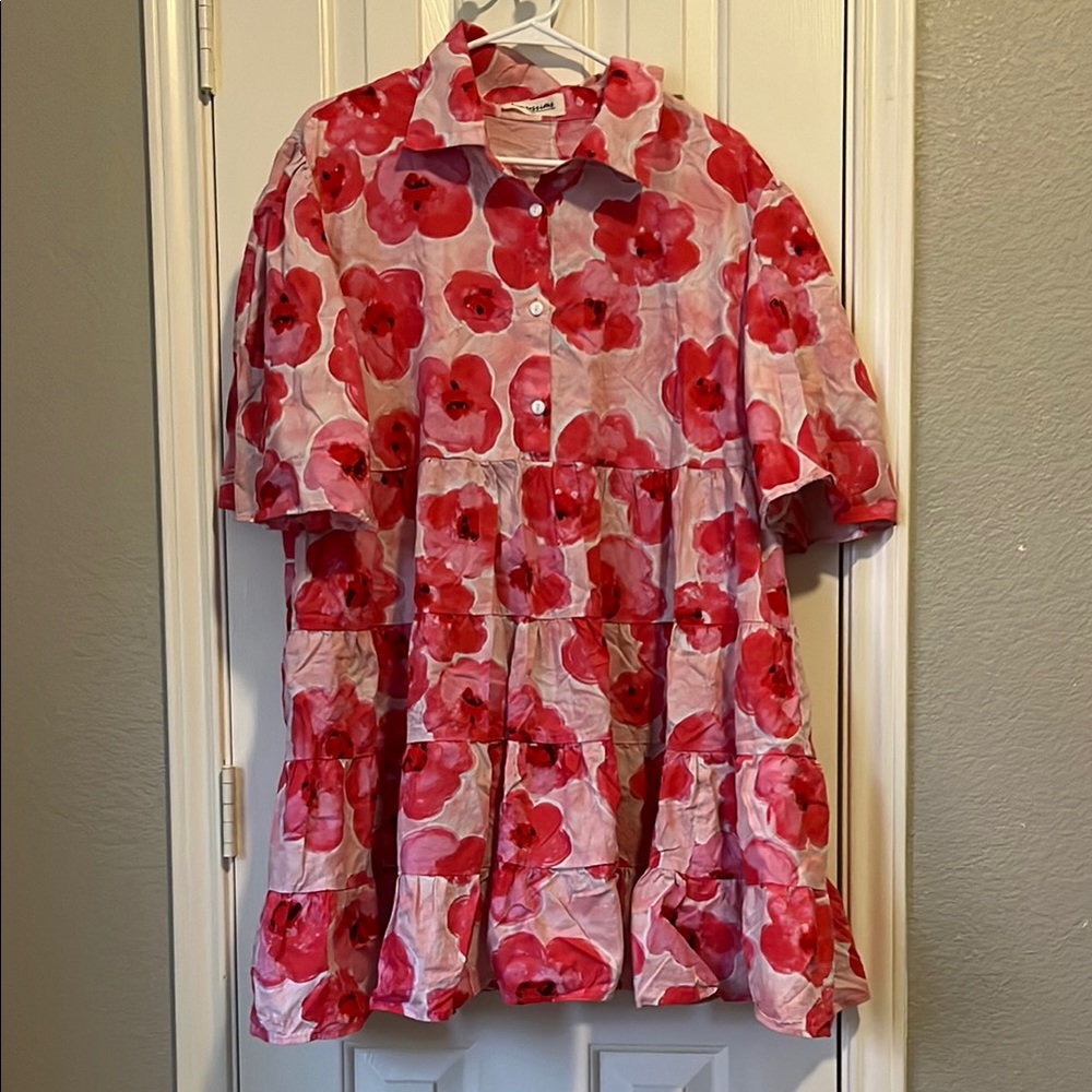 Never Worn Impressions Floral Button-Up Dress